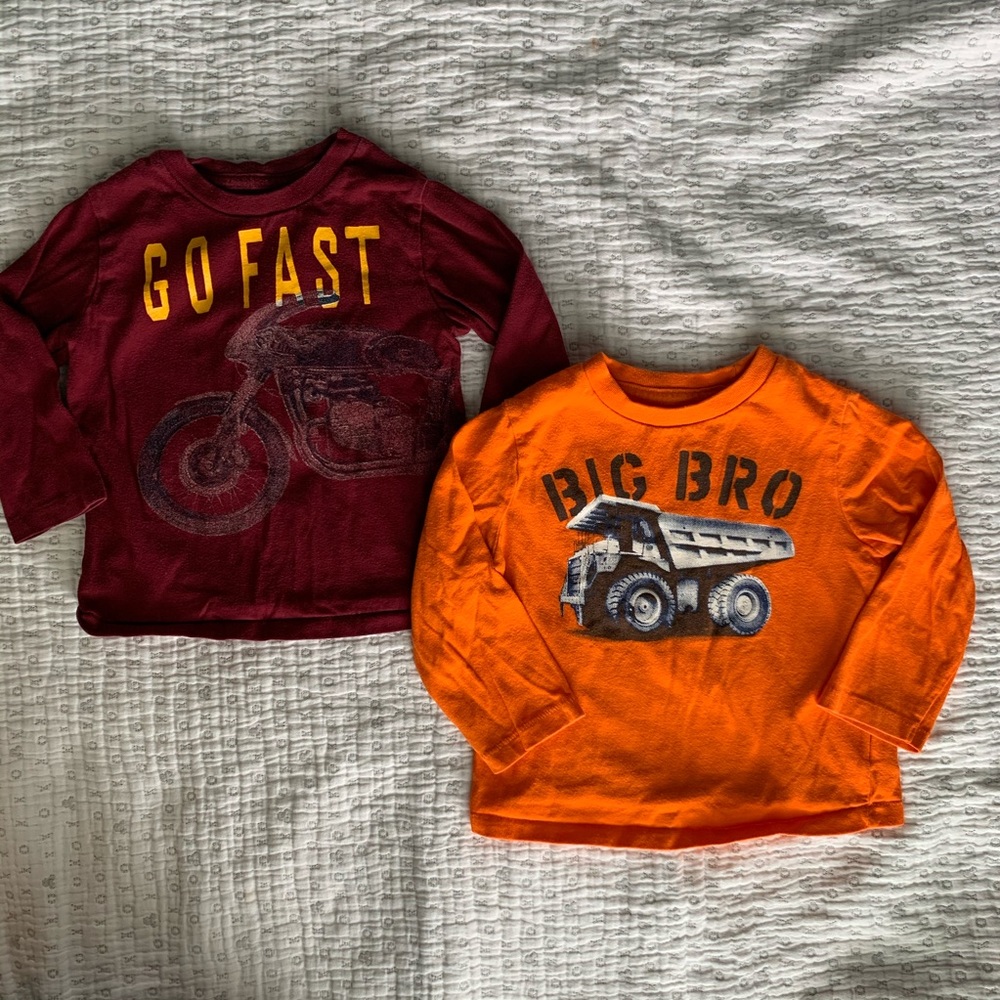 2 long sleeved graphic tees from Baby Gap